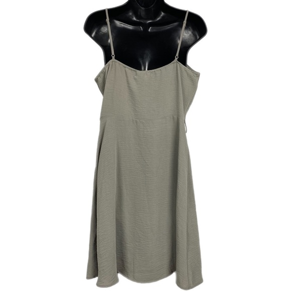 New | Good Luck Gem Button Down Woven Mini Dress In Light Grey Size Medium - Picture 10 of 11